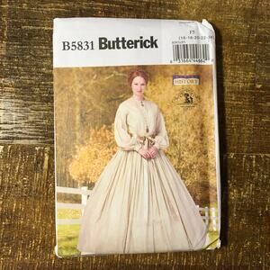 Butterick Sewing Pattern 5831 Civil War 1860 Costume Dress Petticoat 16-24 UNCUT